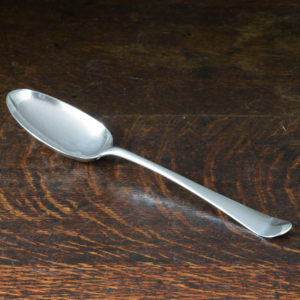 George III large silver Fiddle Pattern pudding spoon,-0