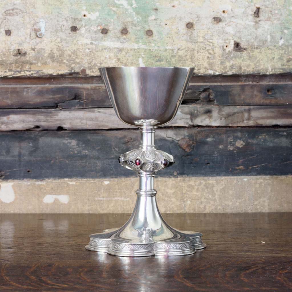 Silver communion chalice,-0