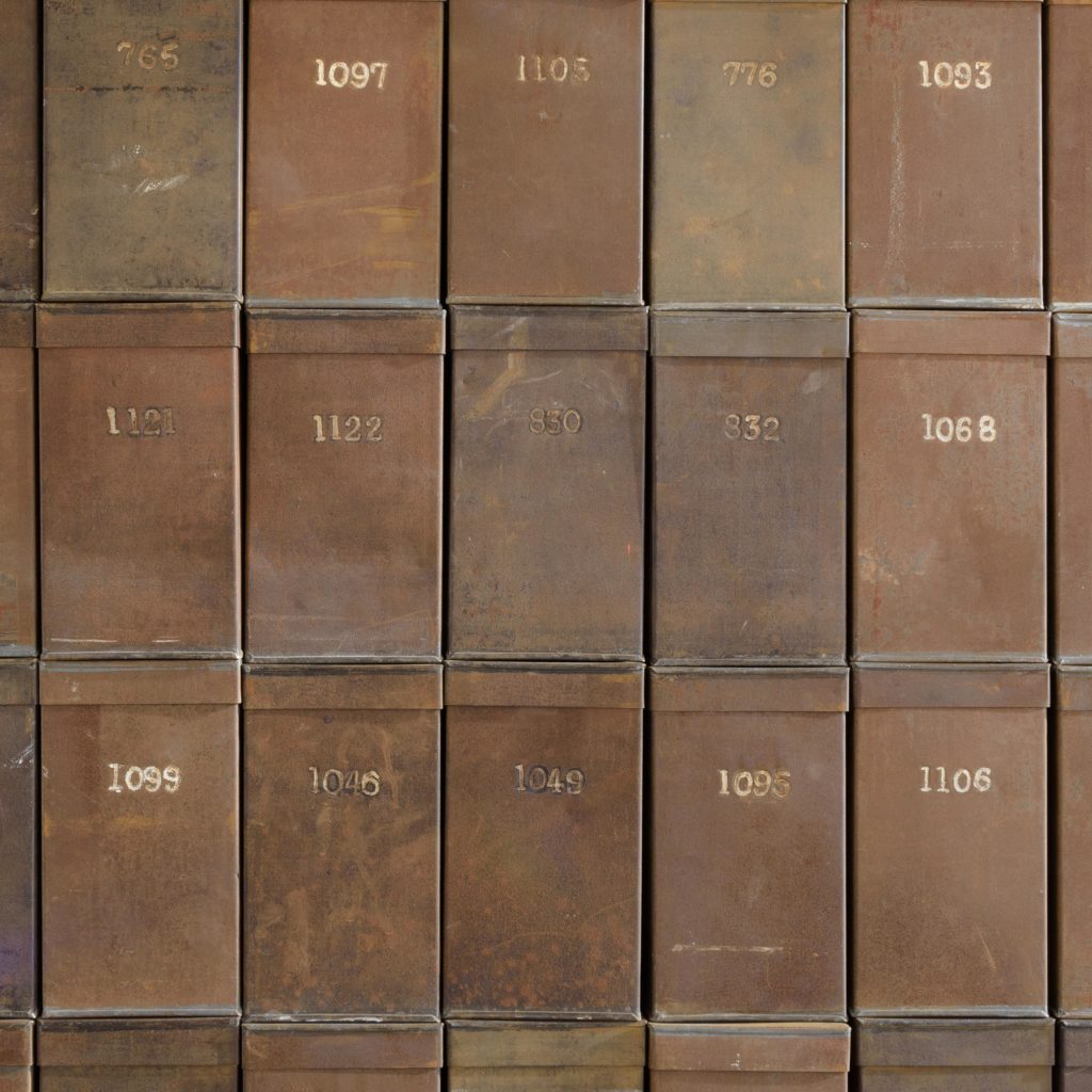 Hand numbered tea tins,-110258