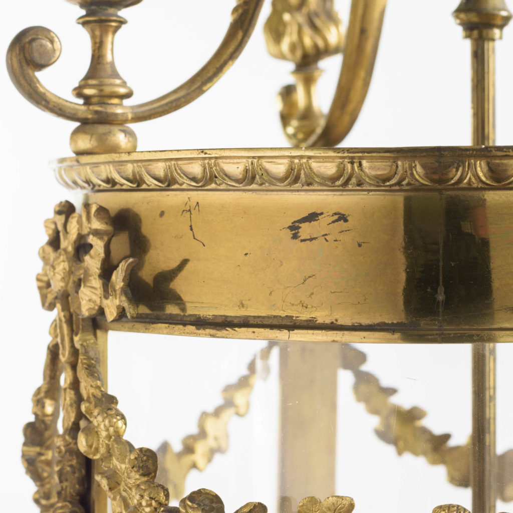Louis XVI style brass lantern-111209