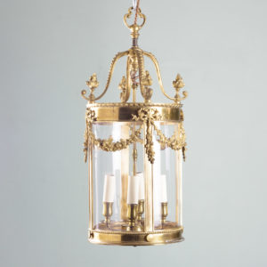 Louis XVI style brass lantern-0