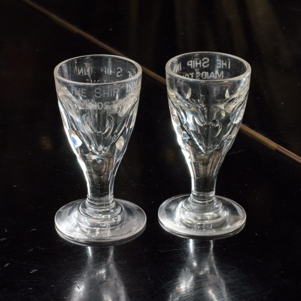 Matched pair of toasting glasses,-112111