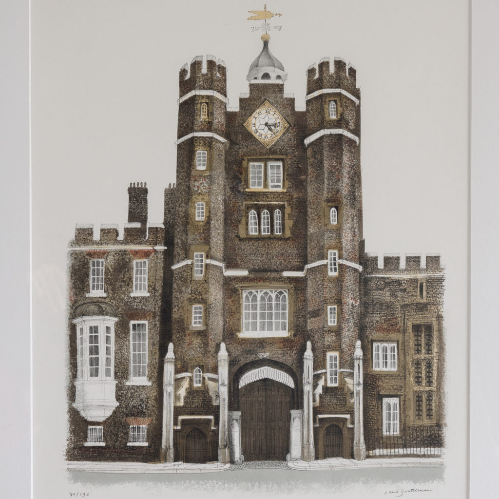 Lithograph of St. James's Palace, London, by David Gentleman-111914