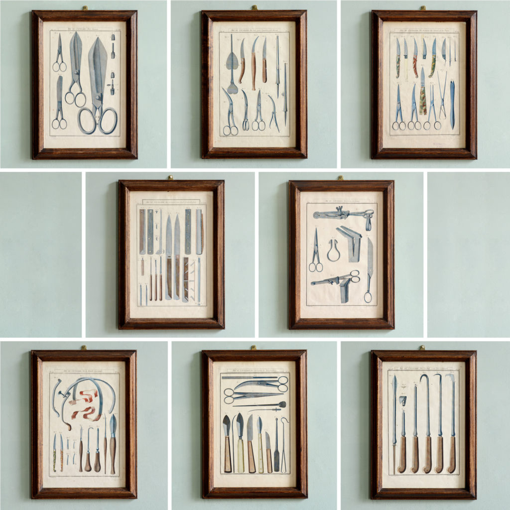 Original 18th century copper-engravings of knives,-111570