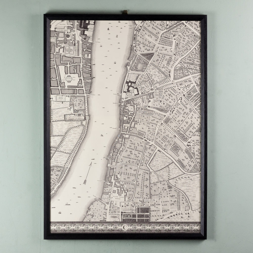 London in 1746, impressive wall map-112211