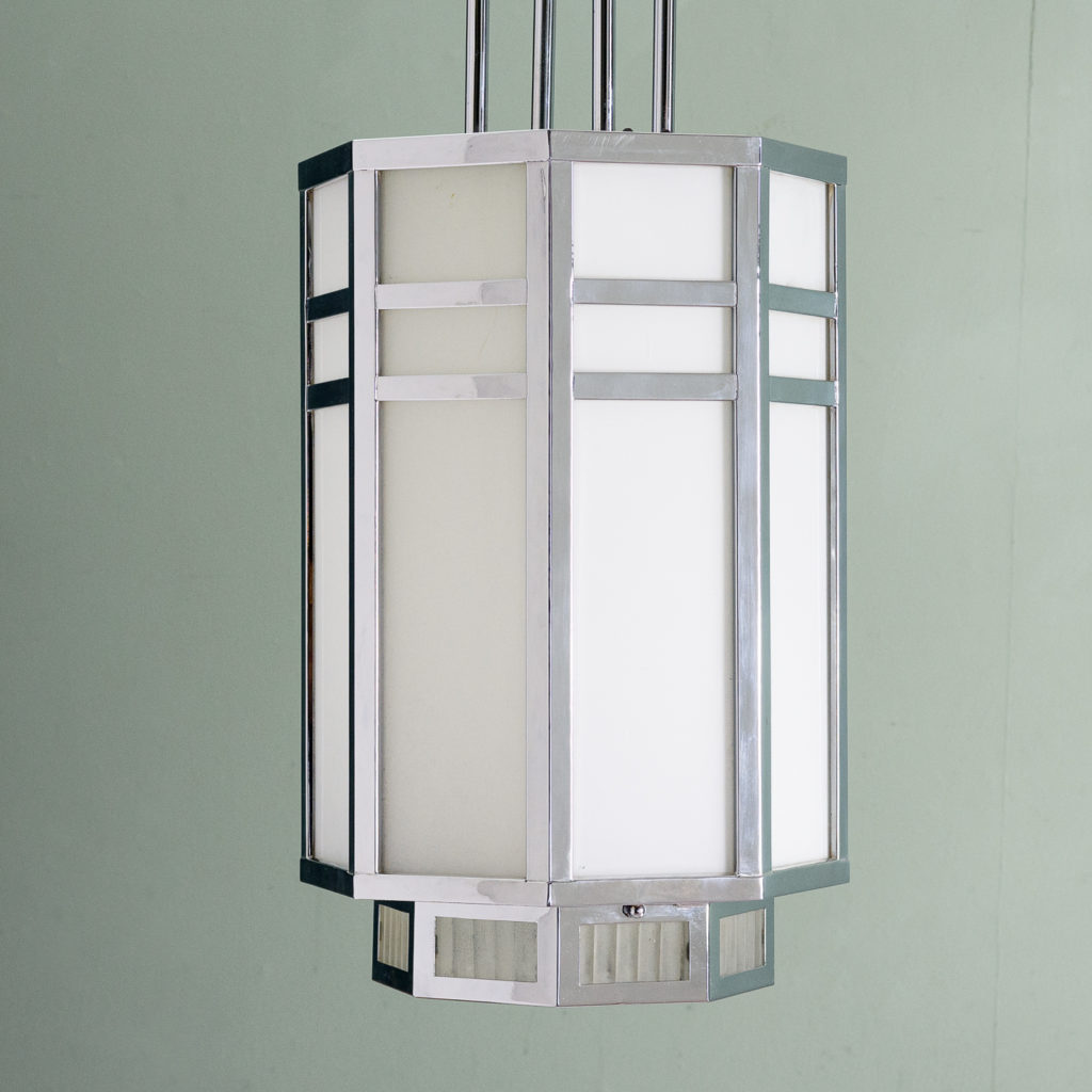 Octagonal Art Deco chrome lantern,-112834