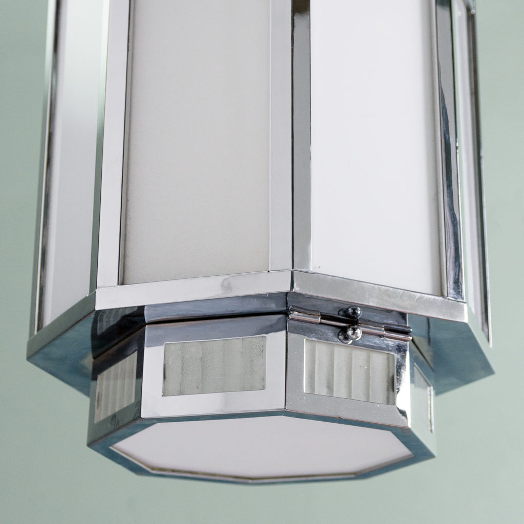 Octagonal Art Deco chrome lantern,-112837