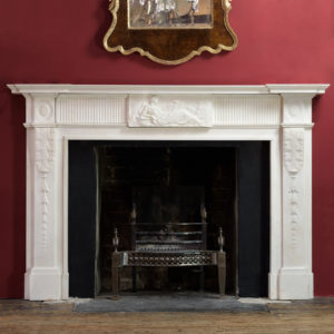 George III statuary marble fireplace,-0
