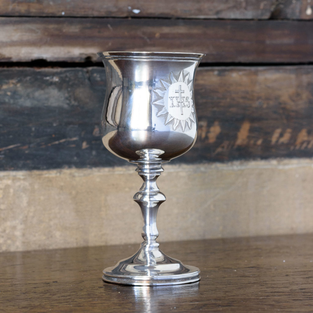 Early Victorian silver communion chalice,-112502