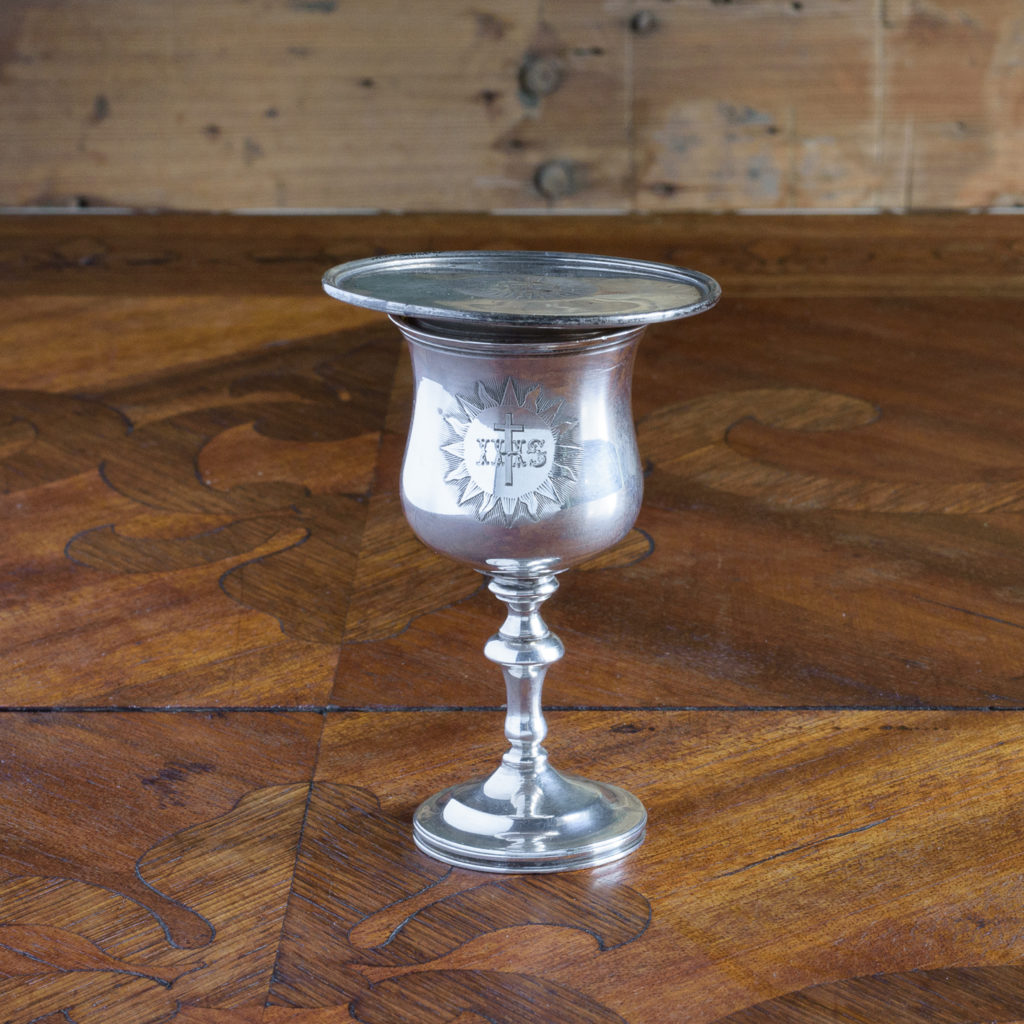 Early Victorian silver communion chalice,-0