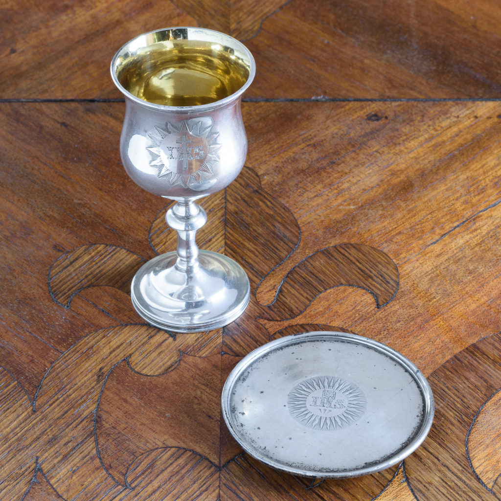 Early Victorian silver communion chalice,-112498