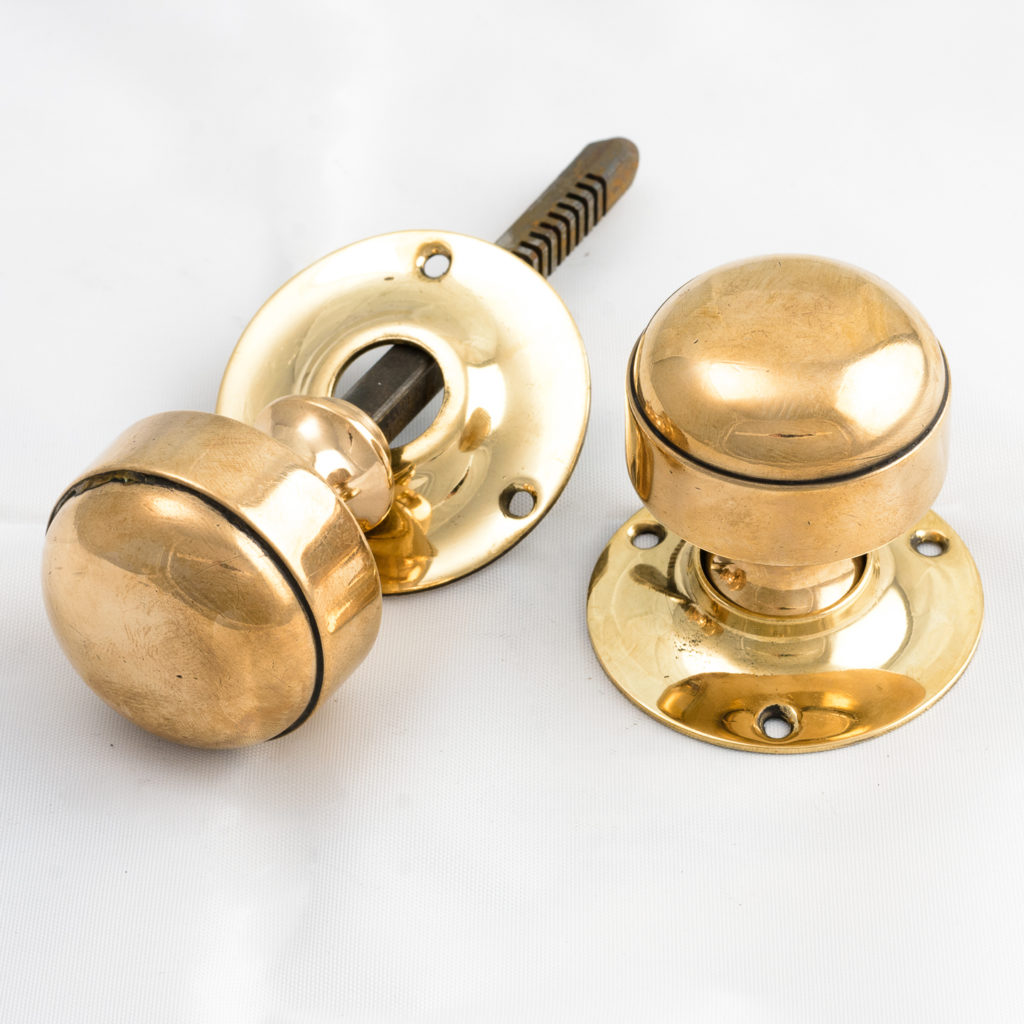 Gibbons of Wolverhampton rose brass door knobs,-112463