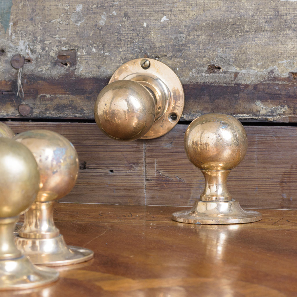 1920's rose brass door knobs,-0