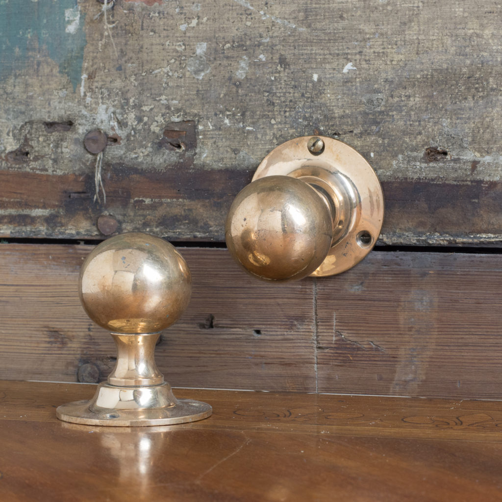 1920's rose brass door knobs,-112631