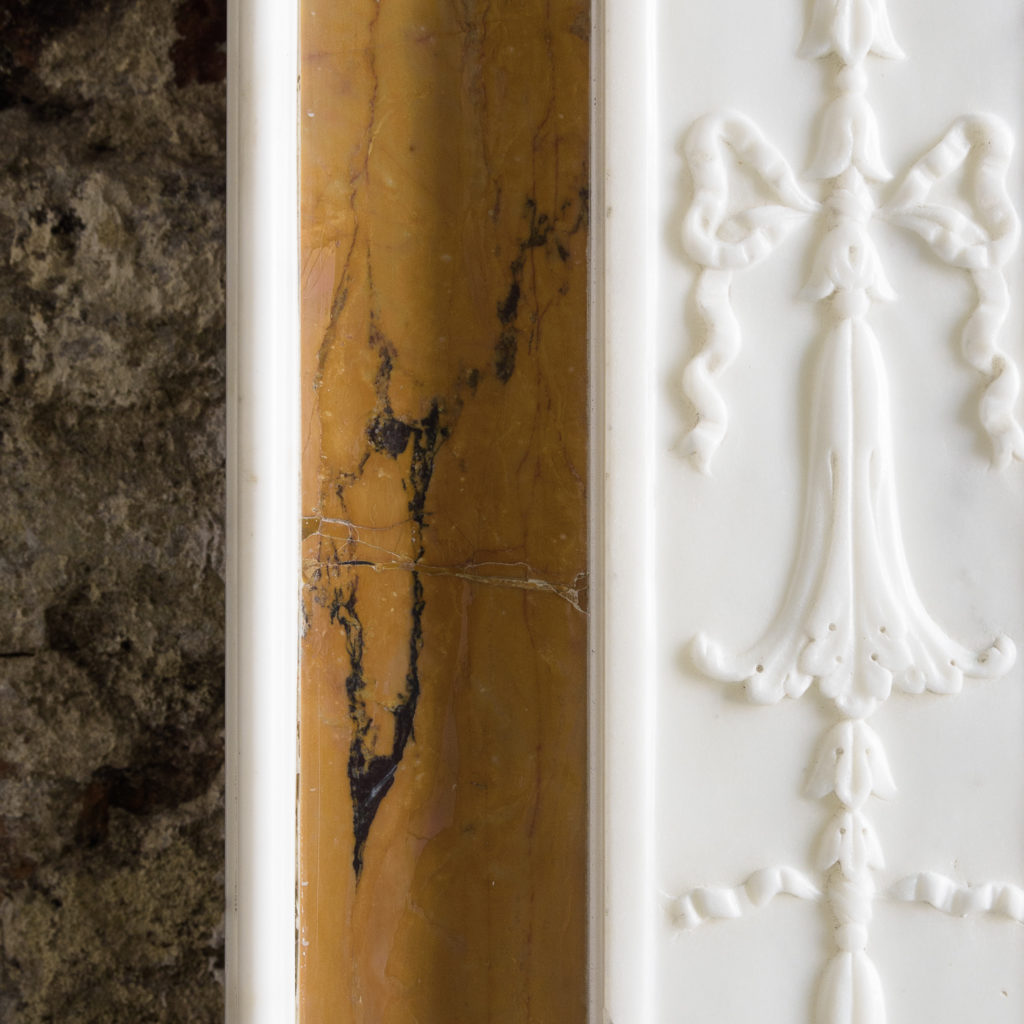 George III style statuary and sienna marble chimneypiece,-112745