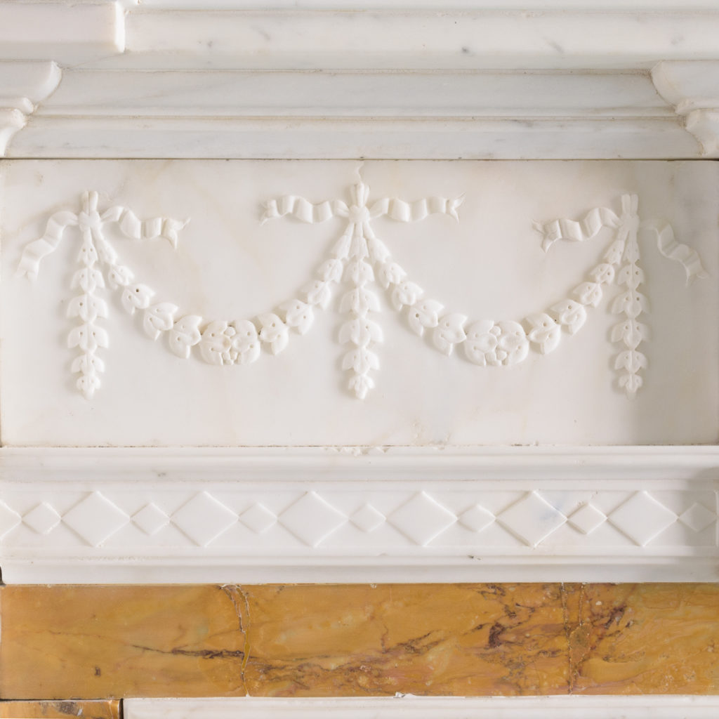 George III style statuary and sienna marble chimneypiece,-112744
