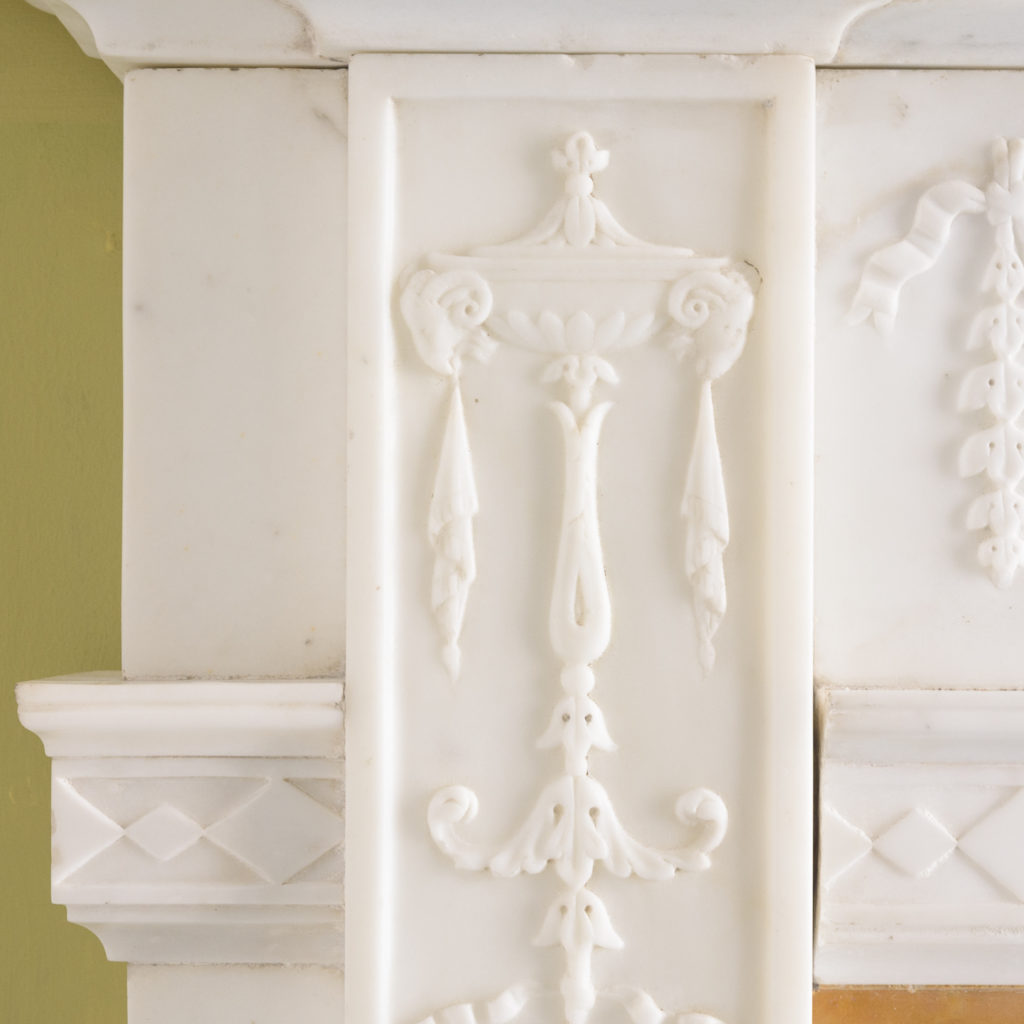 George III style statuary and sienna marble chimneypiece,-112746