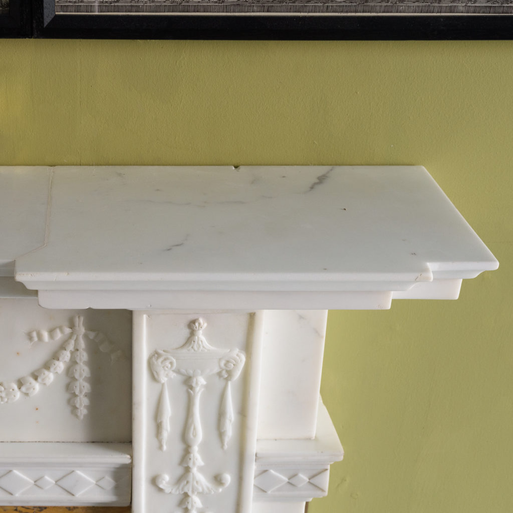 George III style statuary and sienna marble chimneypiece,-112733