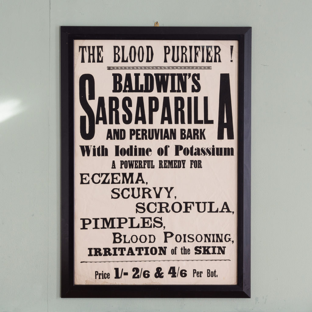 Original chemist shop advertising poster, Baldwins Sarsparilla-0