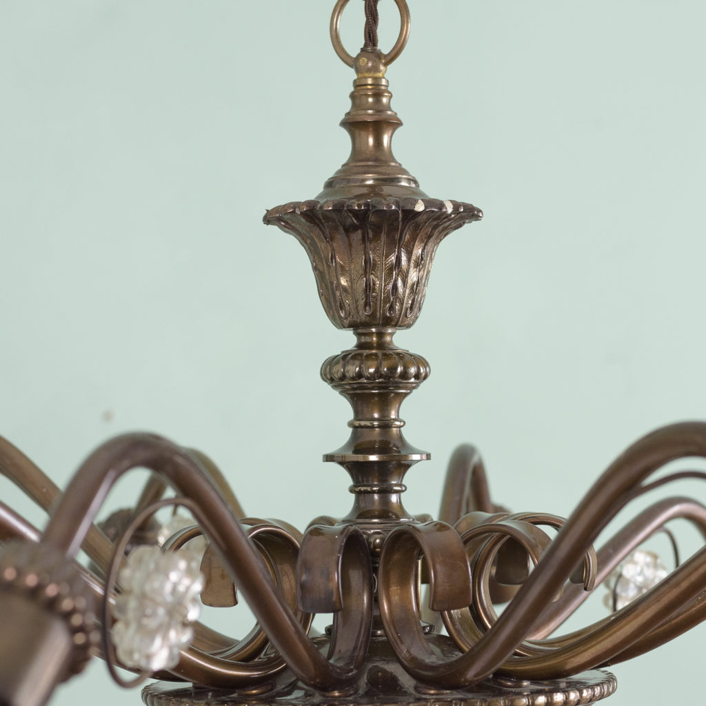 Continental twelve branch bronzed chandelier,-113624