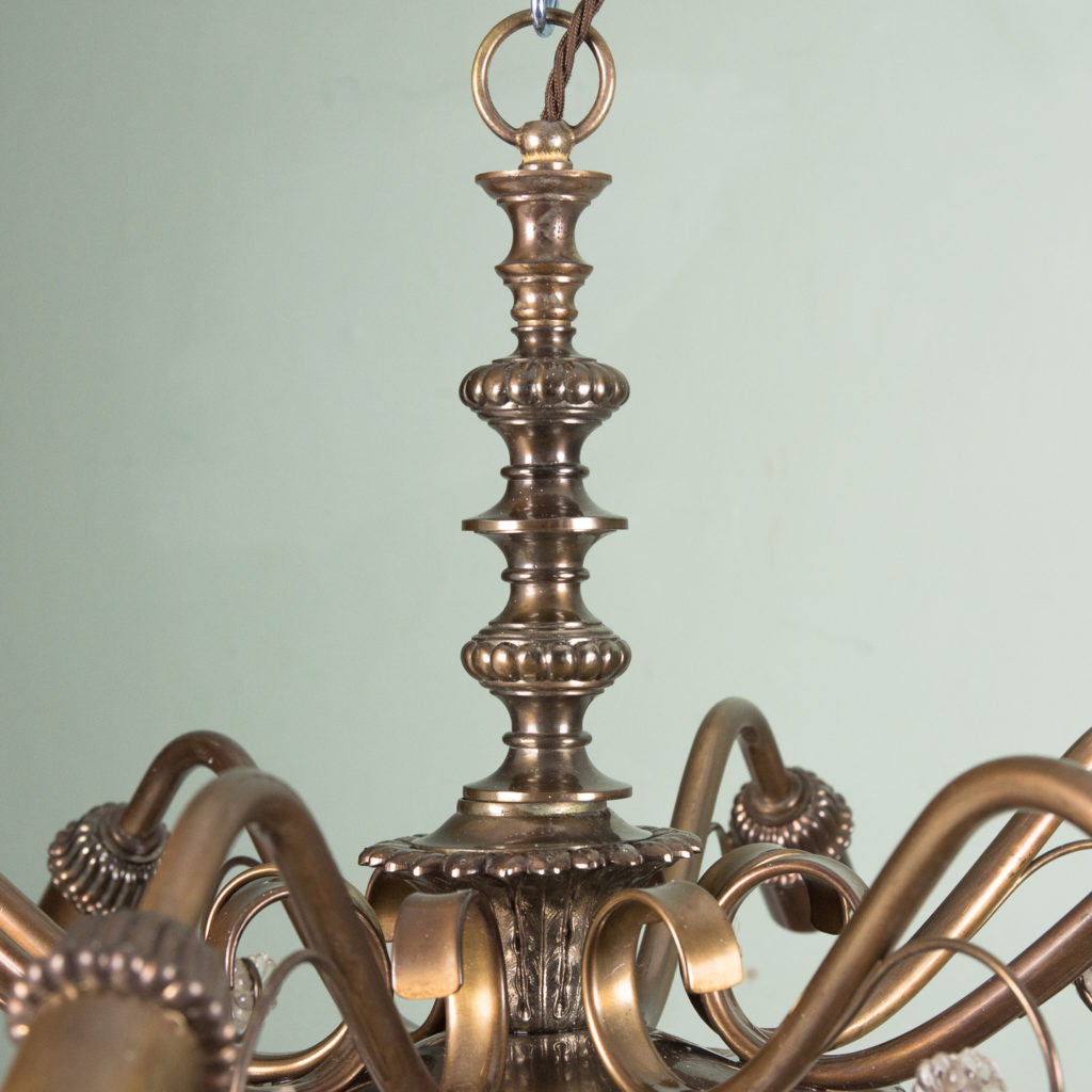 Continental eight branch bronzed chandeliers,-113336
