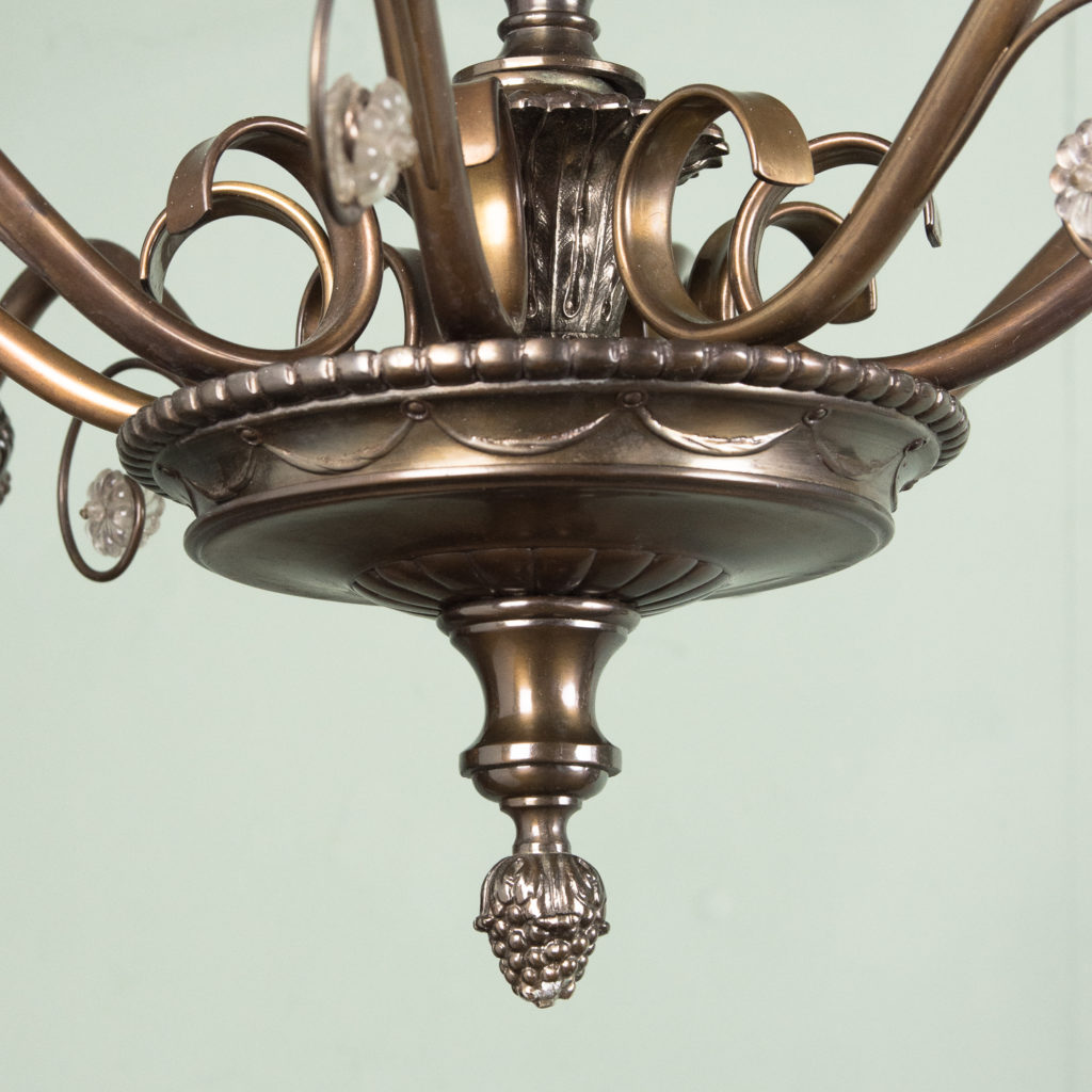 Continental eight branch bronzed chandeliers,-113332
