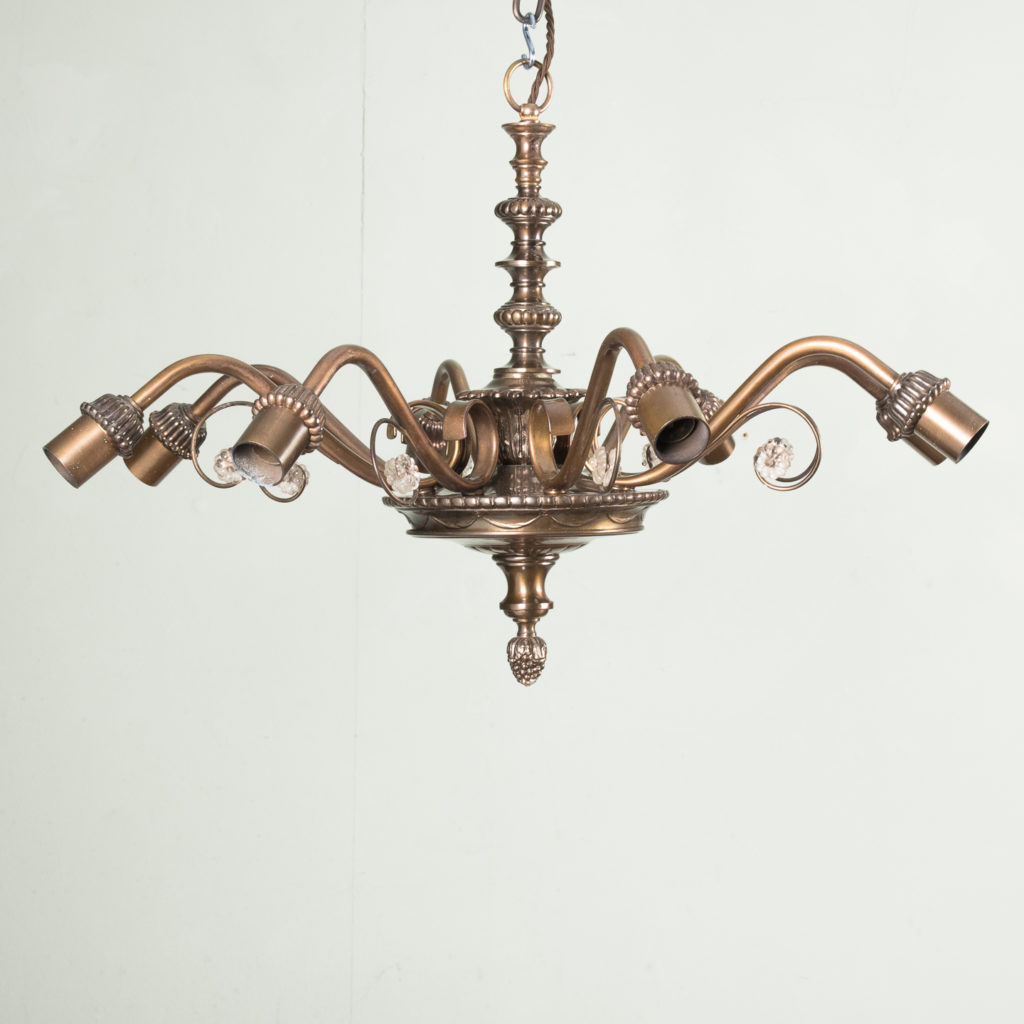 Continental eight branch bronzed chandeliers,-0