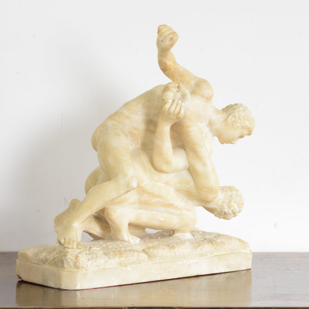 Alabaster scultpure of The Uffizi Wrestlers,-113645