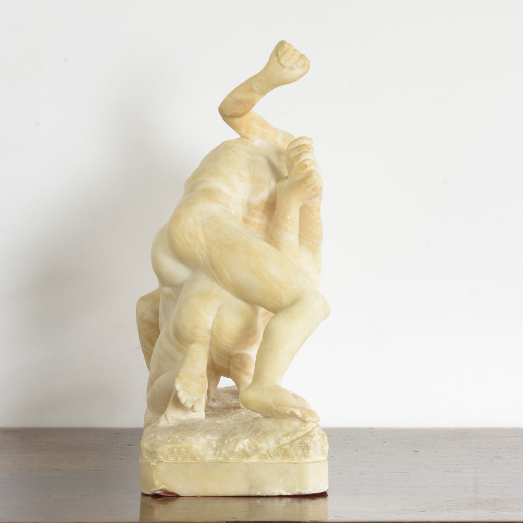 Alabaster scultpure of The Uffizi Wrestlers,-113641