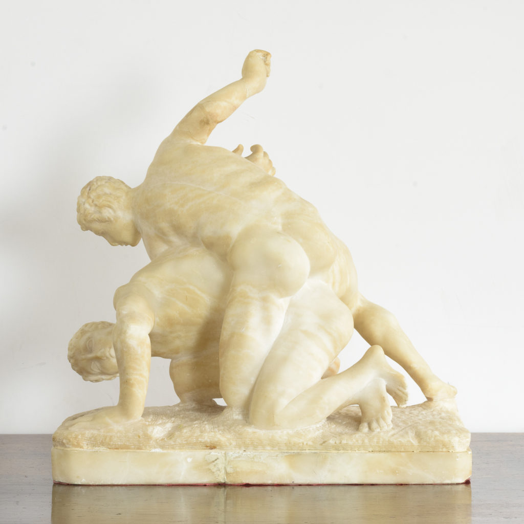 Alabaster scultpure of The Uffizi Wrestlers,-113644