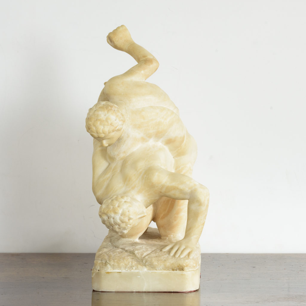 Alabaster scultpure of The Uffizi Wrestlers,-113650