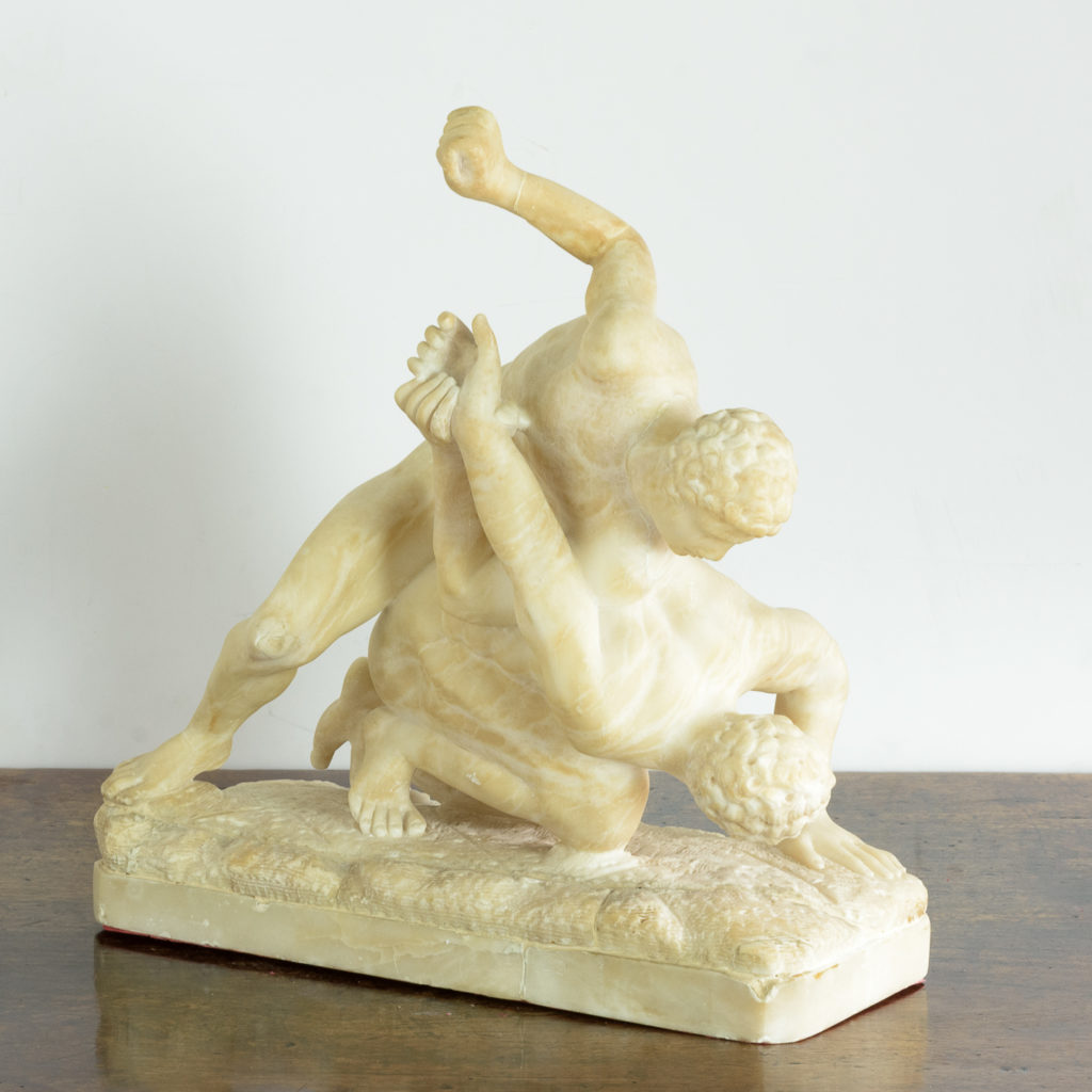 Alabaster scultpure of The Uffizi Wrestlers,-113653