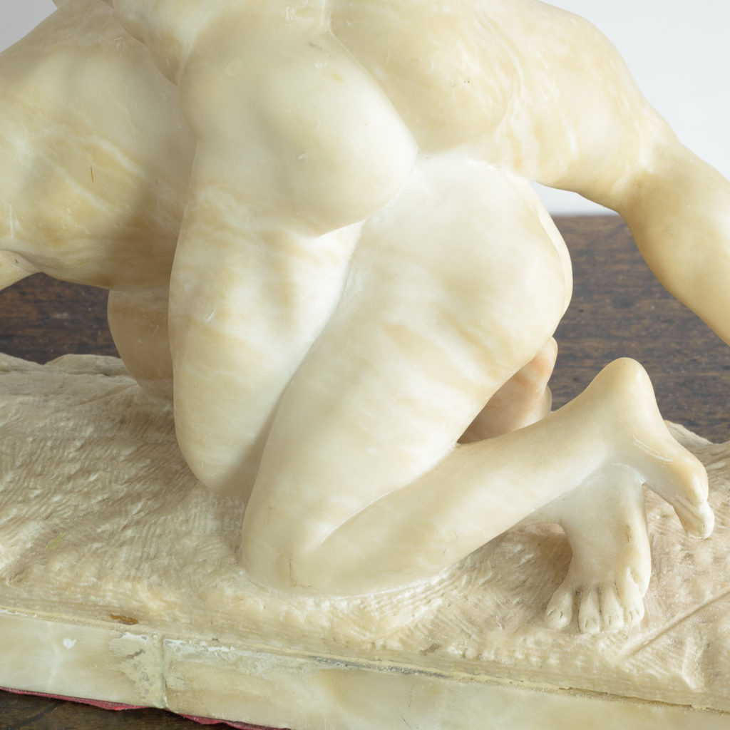 Alabaster scultpure of The Uffizi Wrestlers,-113643