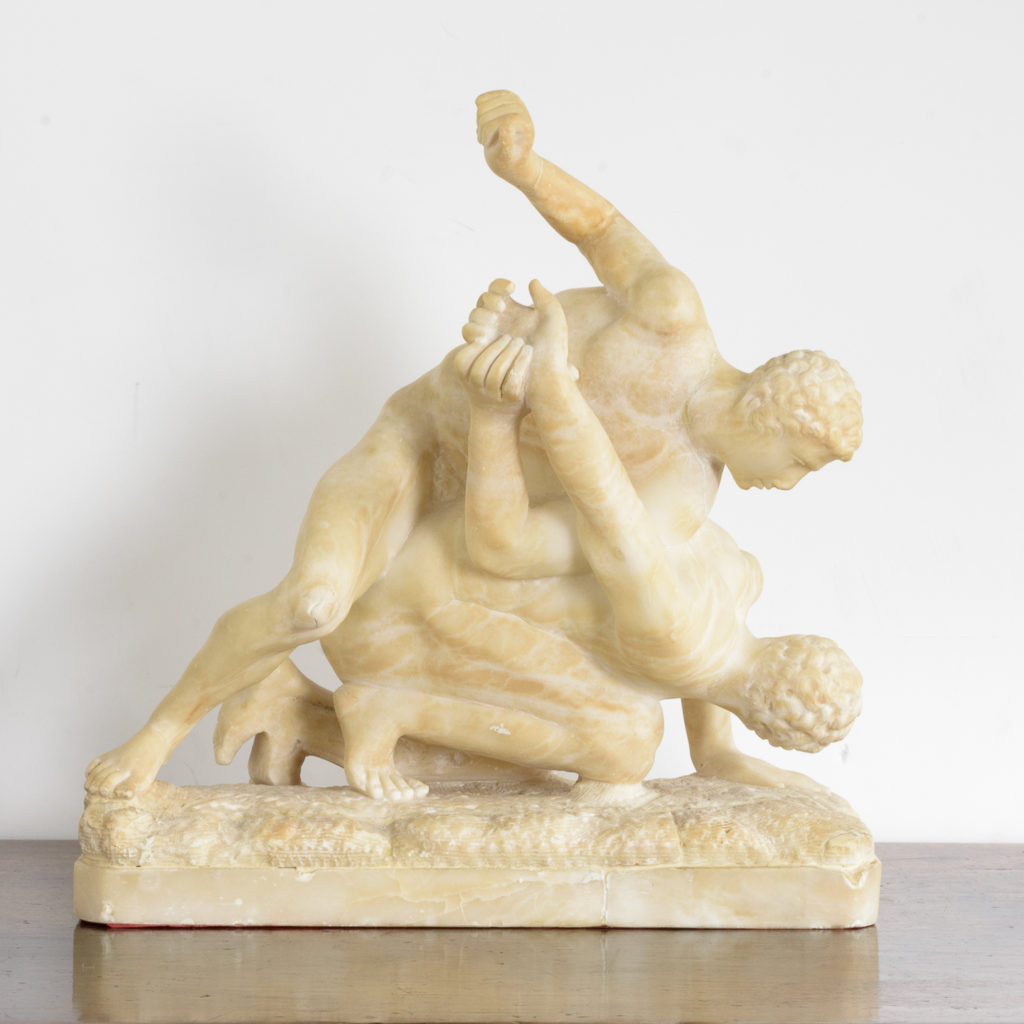 Alabaster scultpure of The Uffizi Wrestlers,-0
