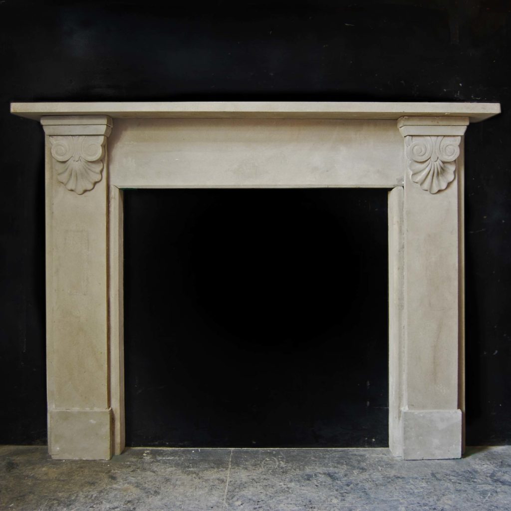 A George IV grey sandstone chimneypiece-0