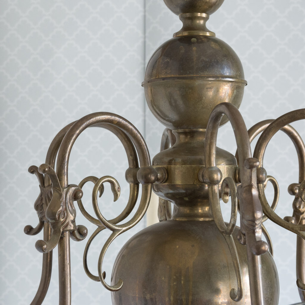 Bronzed Flemish style chandelier,-114919