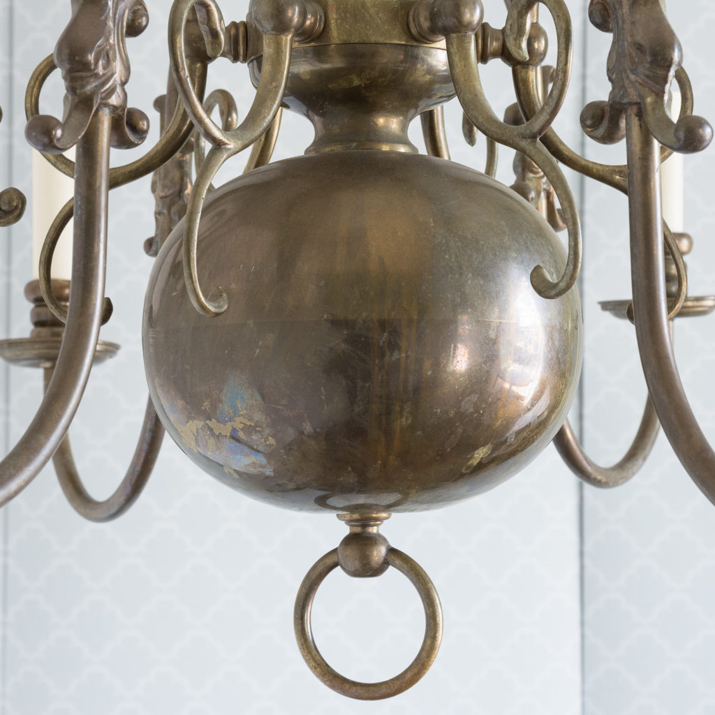 Bronzed Flemish style chandelier,-114911