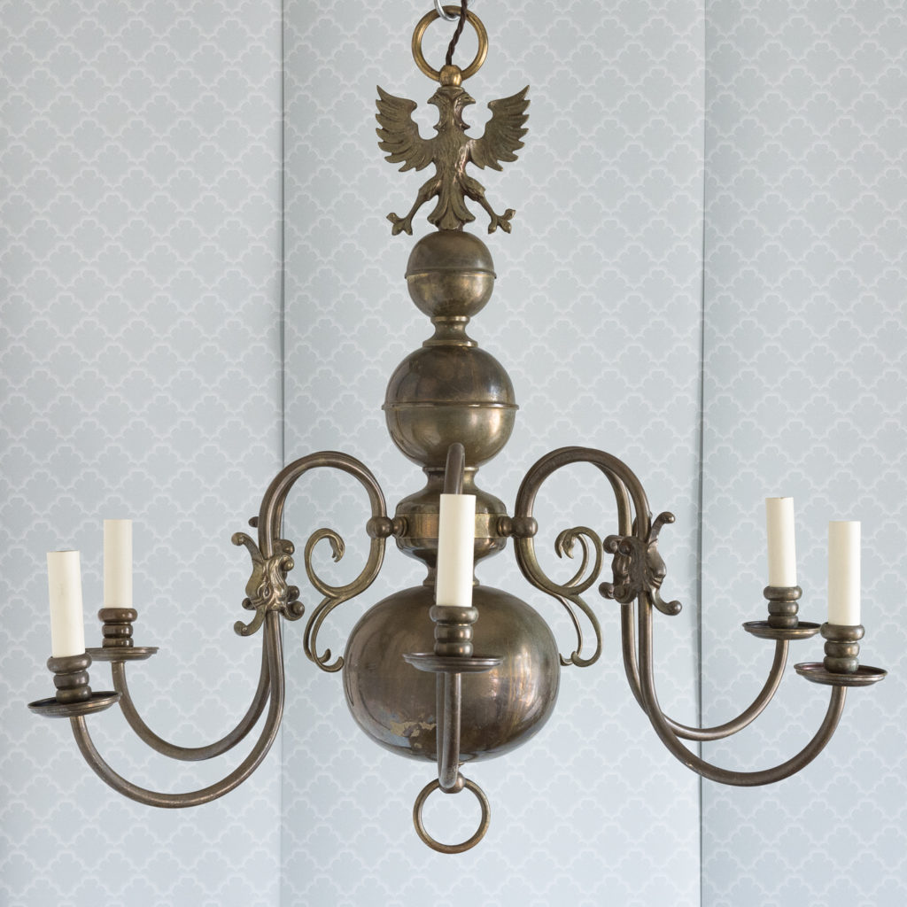 Bronzed Flemish style chandelier,-114913