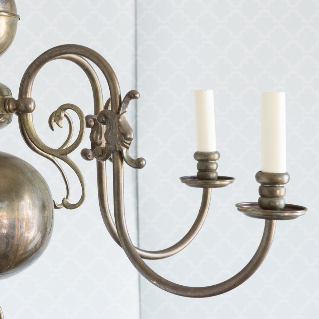 Bronzed Flemish style chandelier,-114916