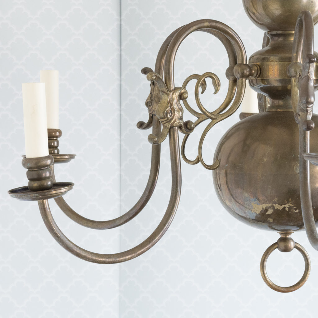 Bronzed Flemish style chandelier,-114918