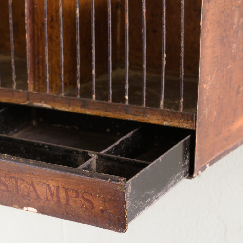 Victorian painted steel post tray,-114885
