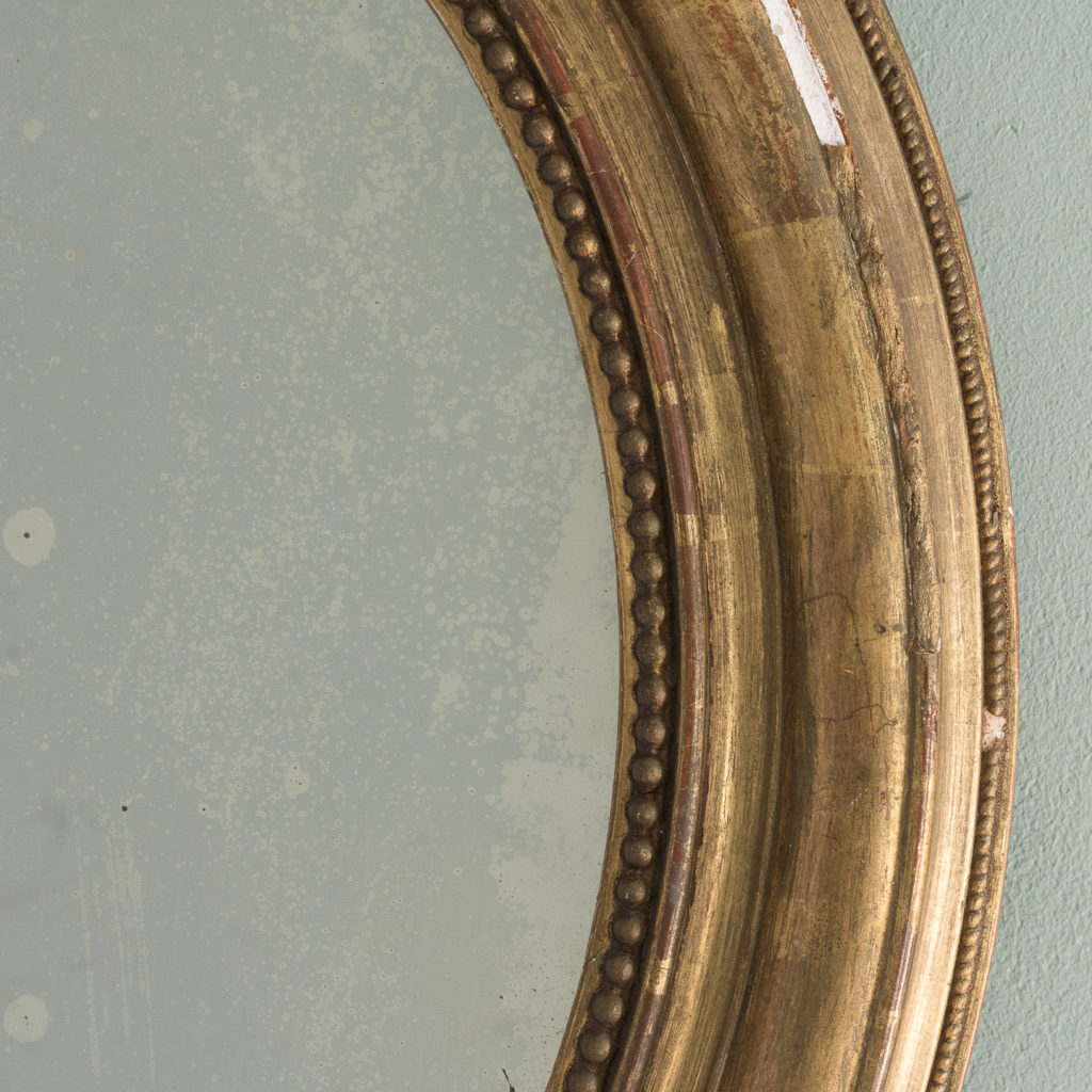 French oval gilt mirror,-114713