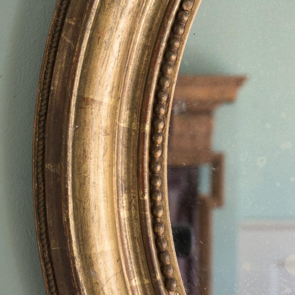 French oval gilt mirror,-114714