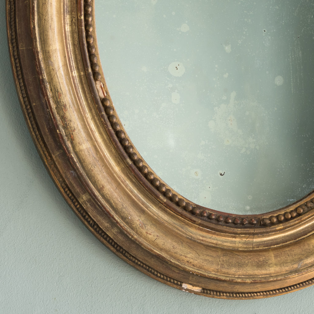 French oval gilt mirror,-114711