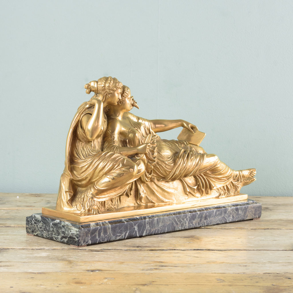 French gilt-bronze model of Les Deux Parques,-114526