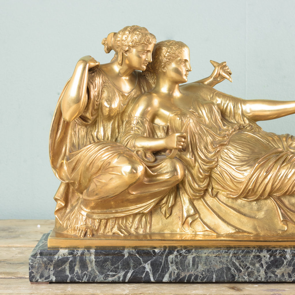 French gilt-bronze model of Les Deux Parques,-114527