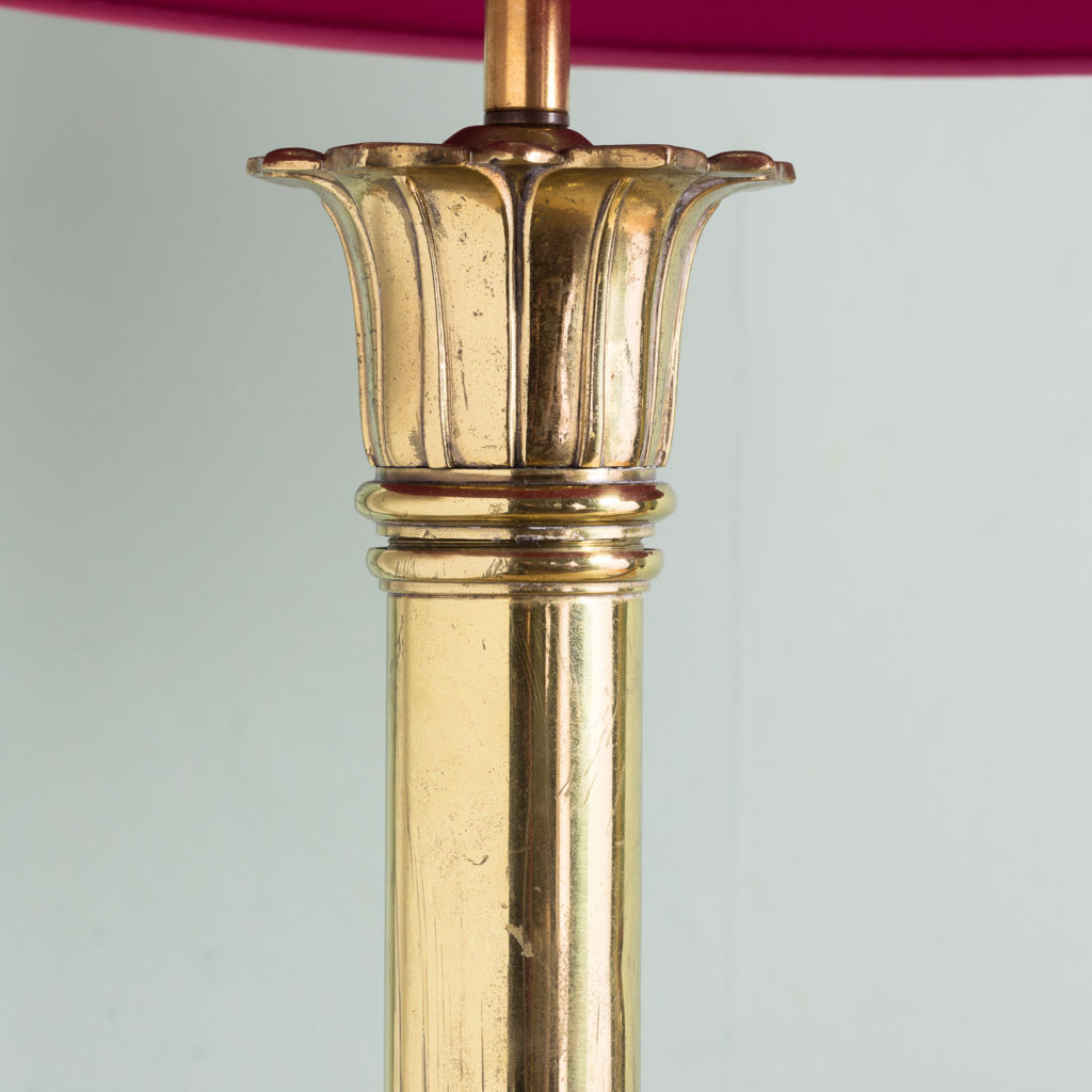 Pair of nineteenth century brass table lamps,-114537