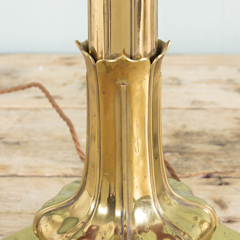Pair of nineteenth century brass table lamps,-114538