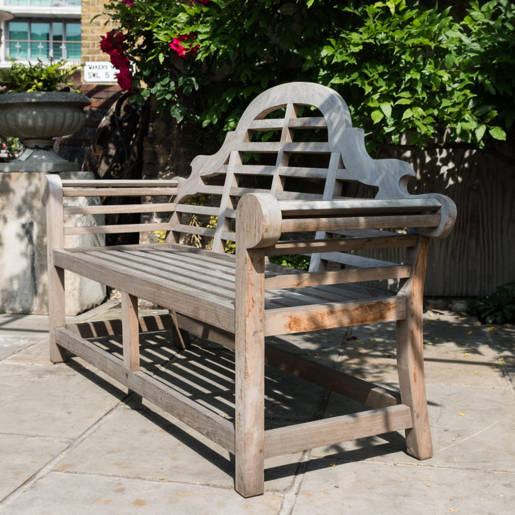 Teak 'Lutyens' style garden bench,-115739