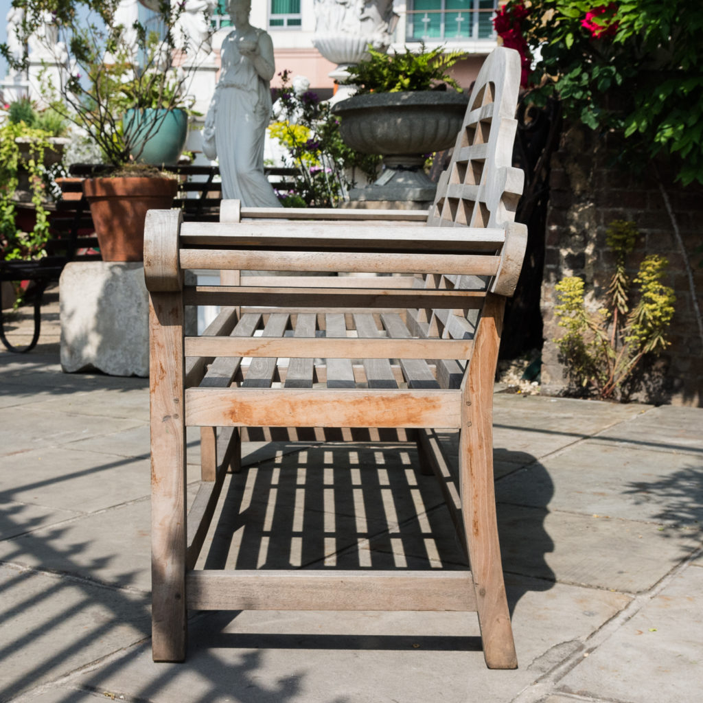 Teak 'Lutyens' style garden bench,-115744